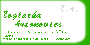 boglarka antonovics business card
